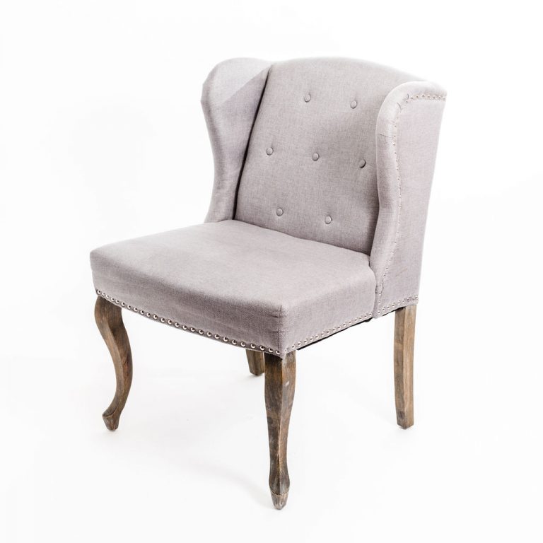 Light Gray Wing Back Chair