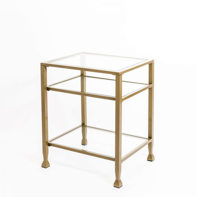 Square Gold End Table