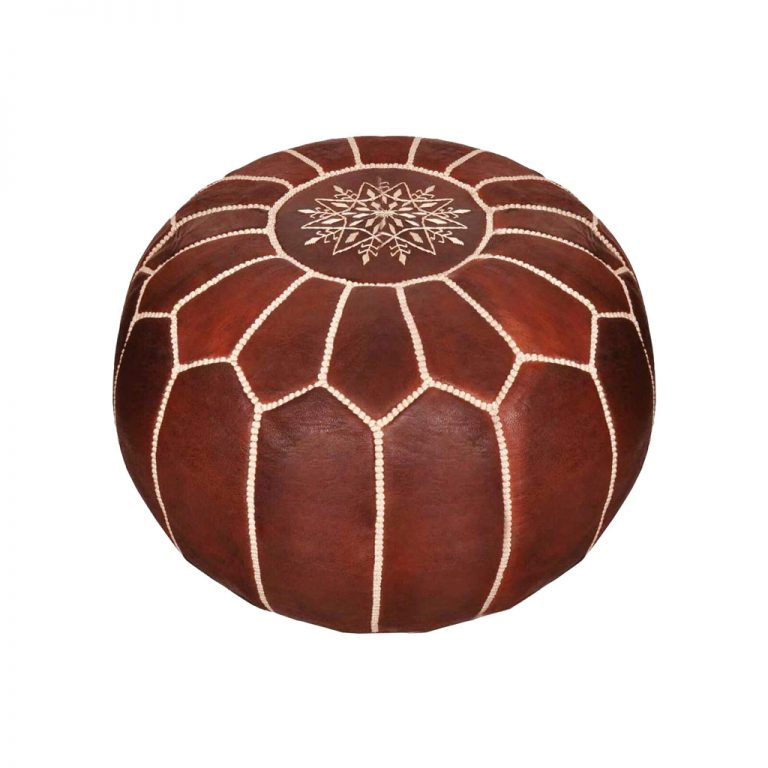 Moroccan Leather Pouf