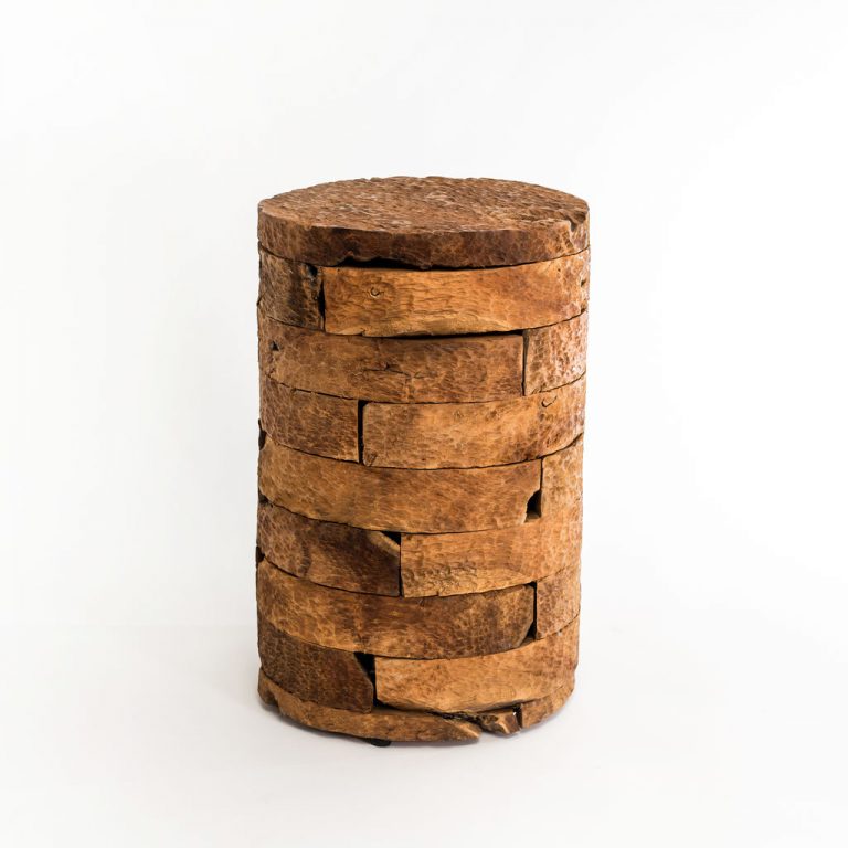 Round Wood Stacked Table