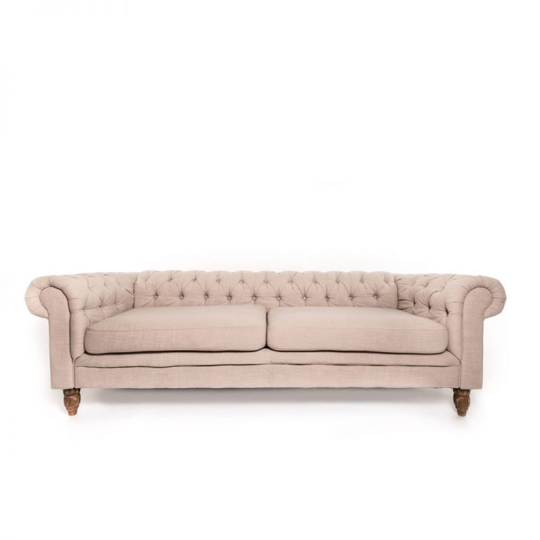 Beige Tufted Sofa