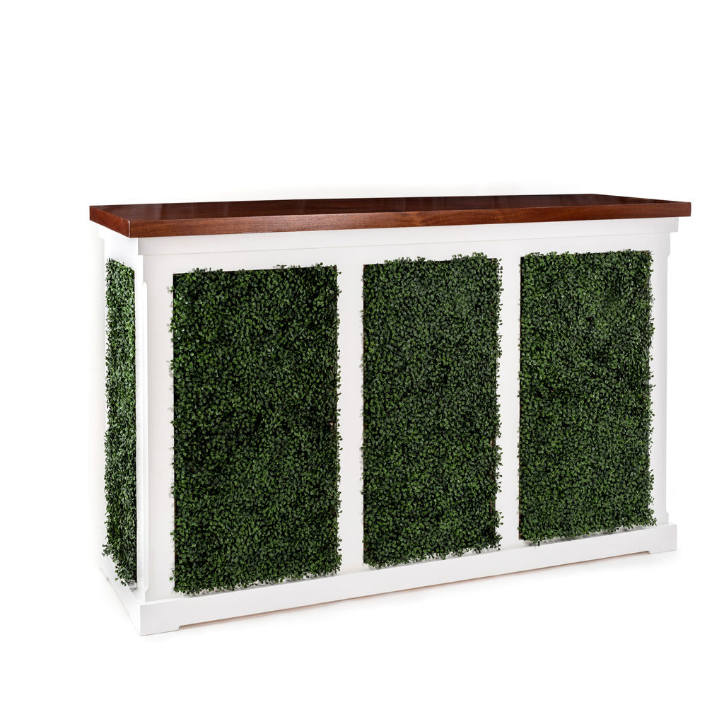 6' White Bar with Grass Fronts