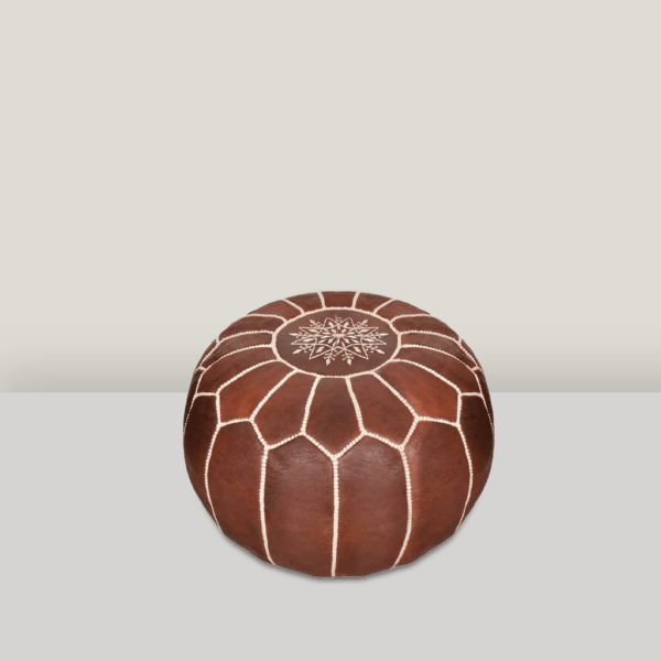 Boho Leather Pouf
