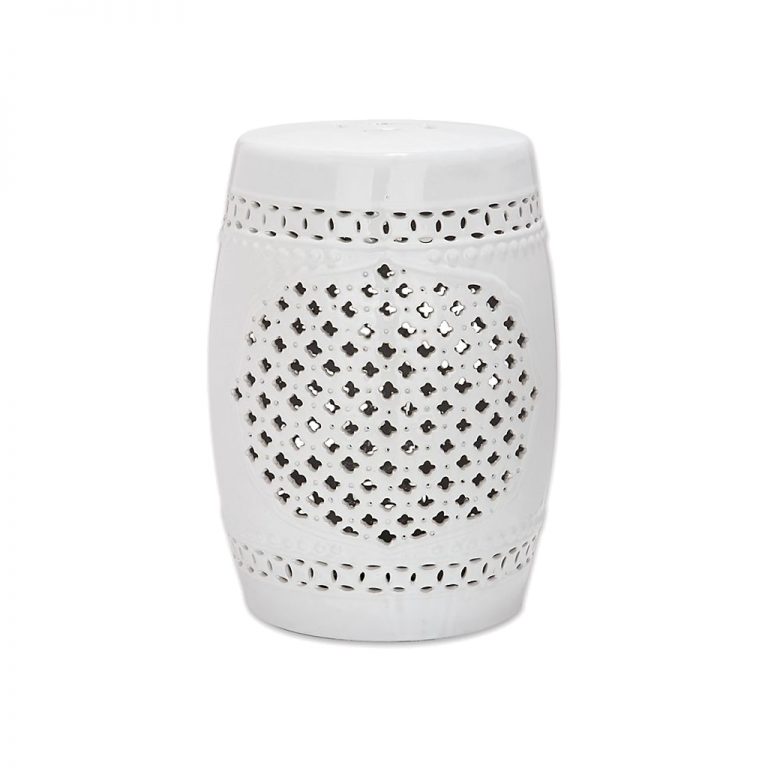 White Ceramic Garden Stool