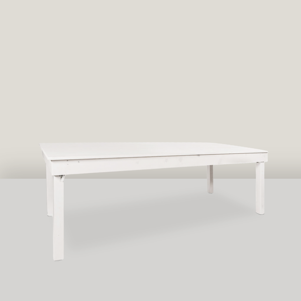 8' x 40" Whitewash Farm Table