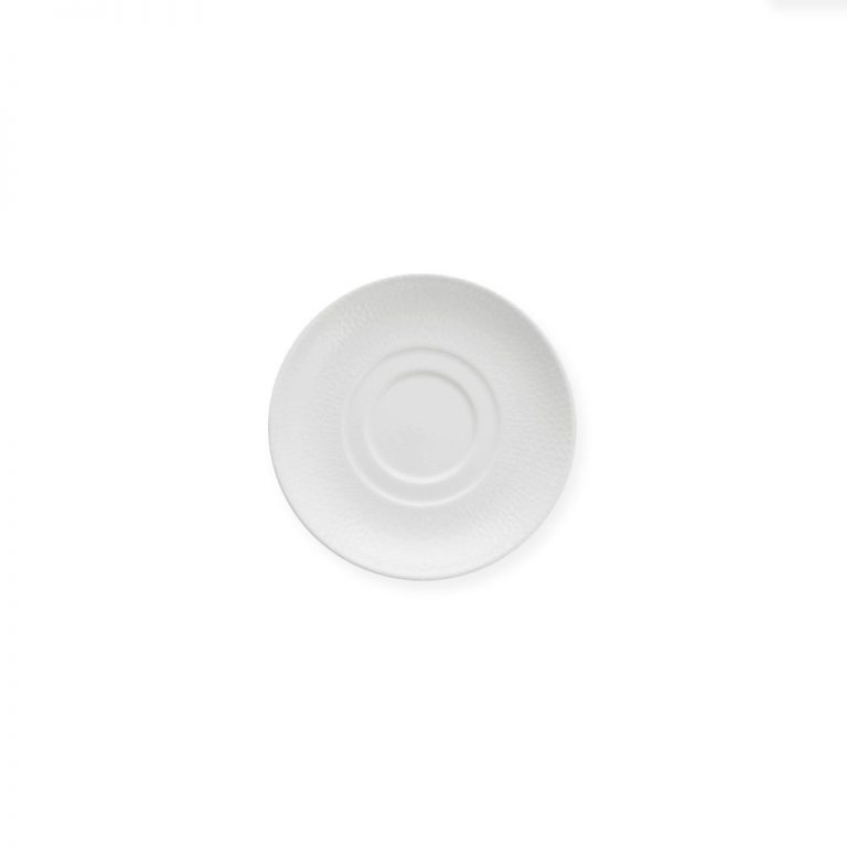 6in Mia White Embossed Saucer