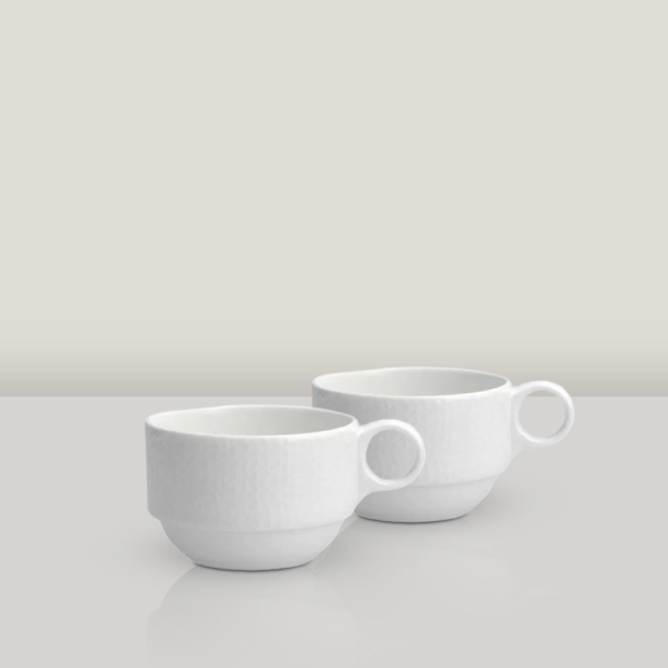 Mia White Embossed Coffee Cup
