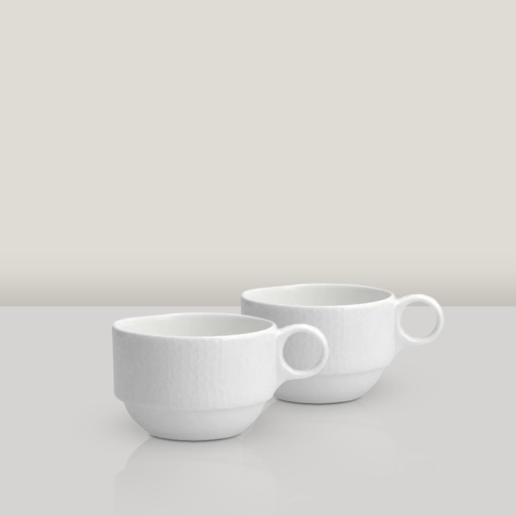 Mia White Embossed Coffee Cup