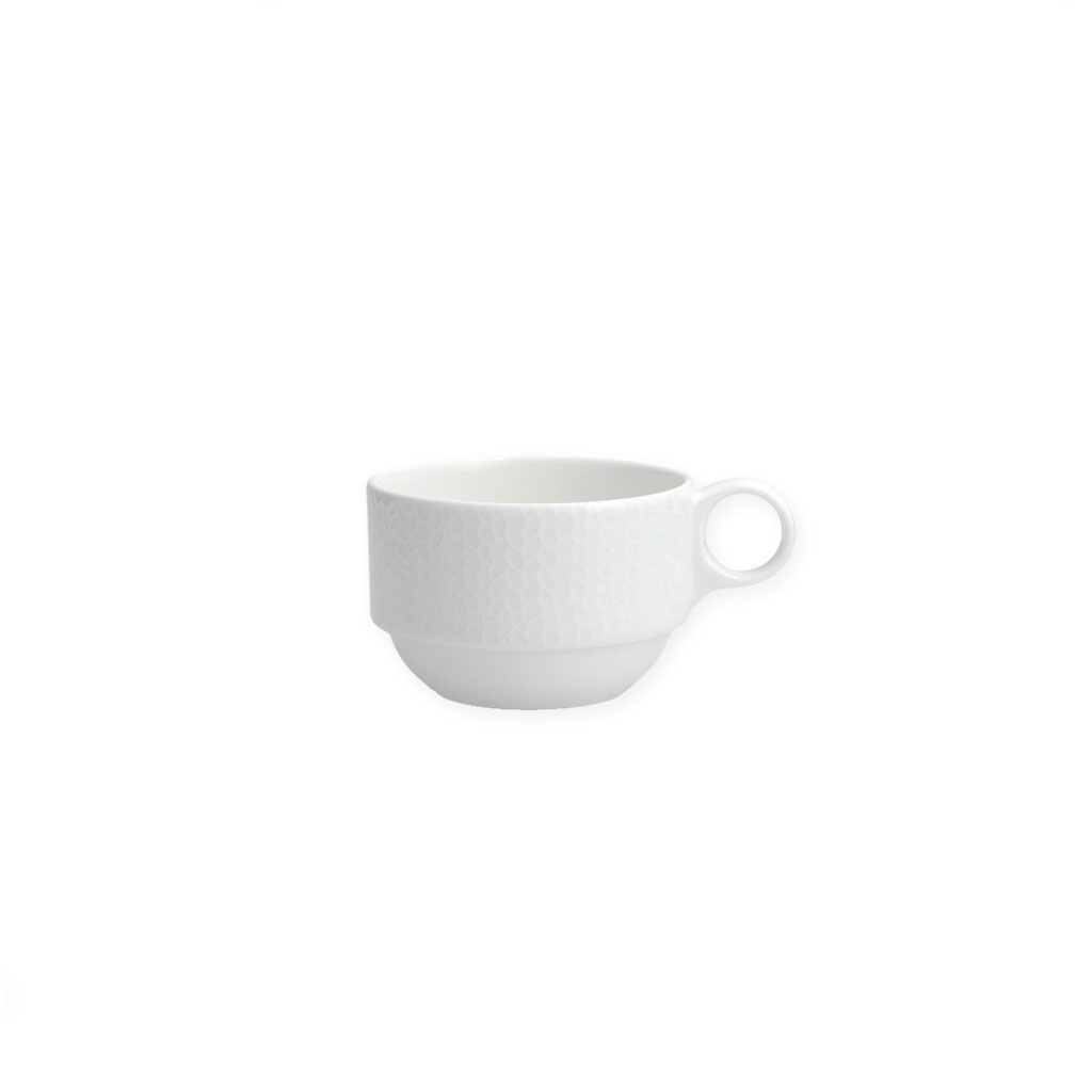 Mia White Embossed Coffee Cup - The Event Rental Co.