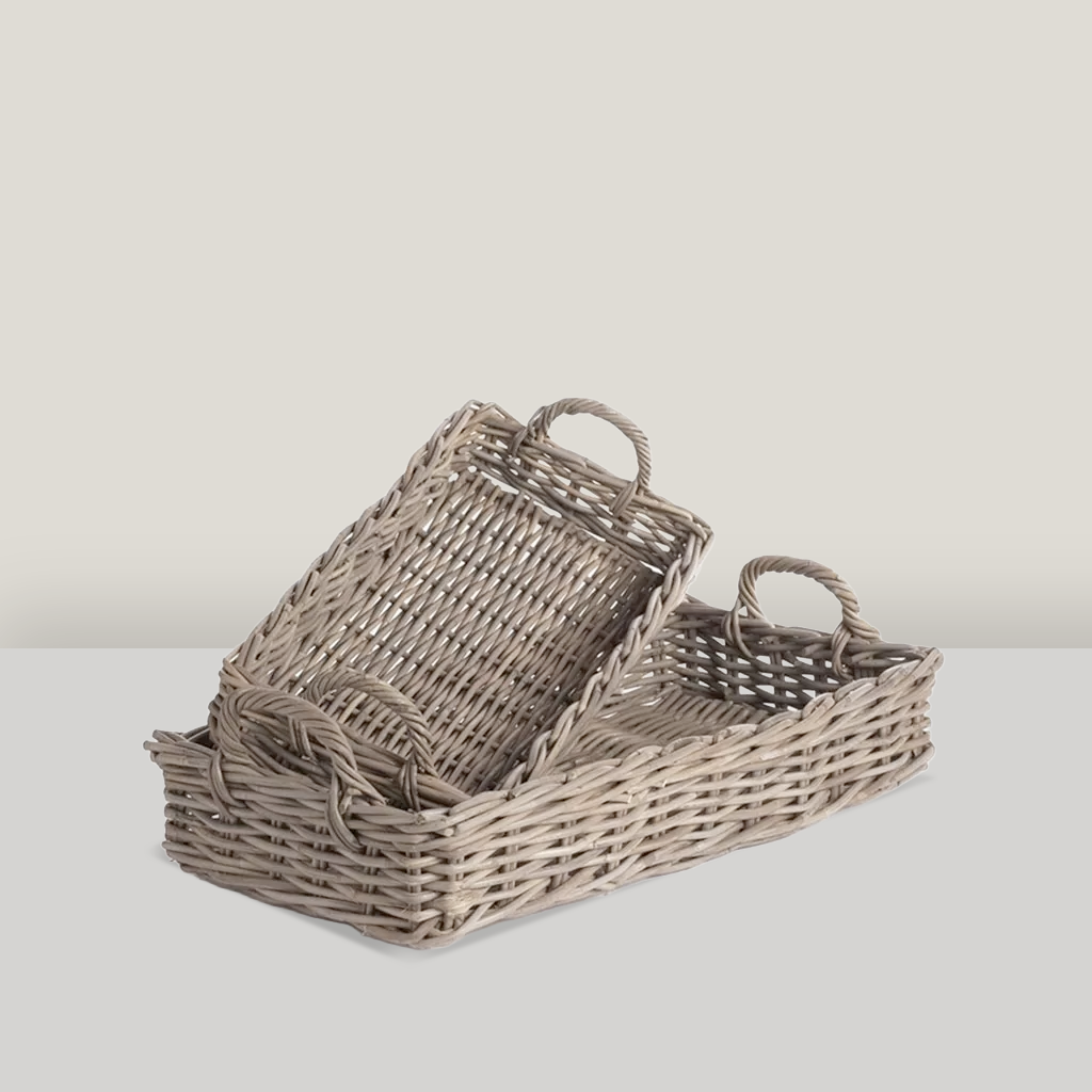 Large Napa Woven Rattan Trays