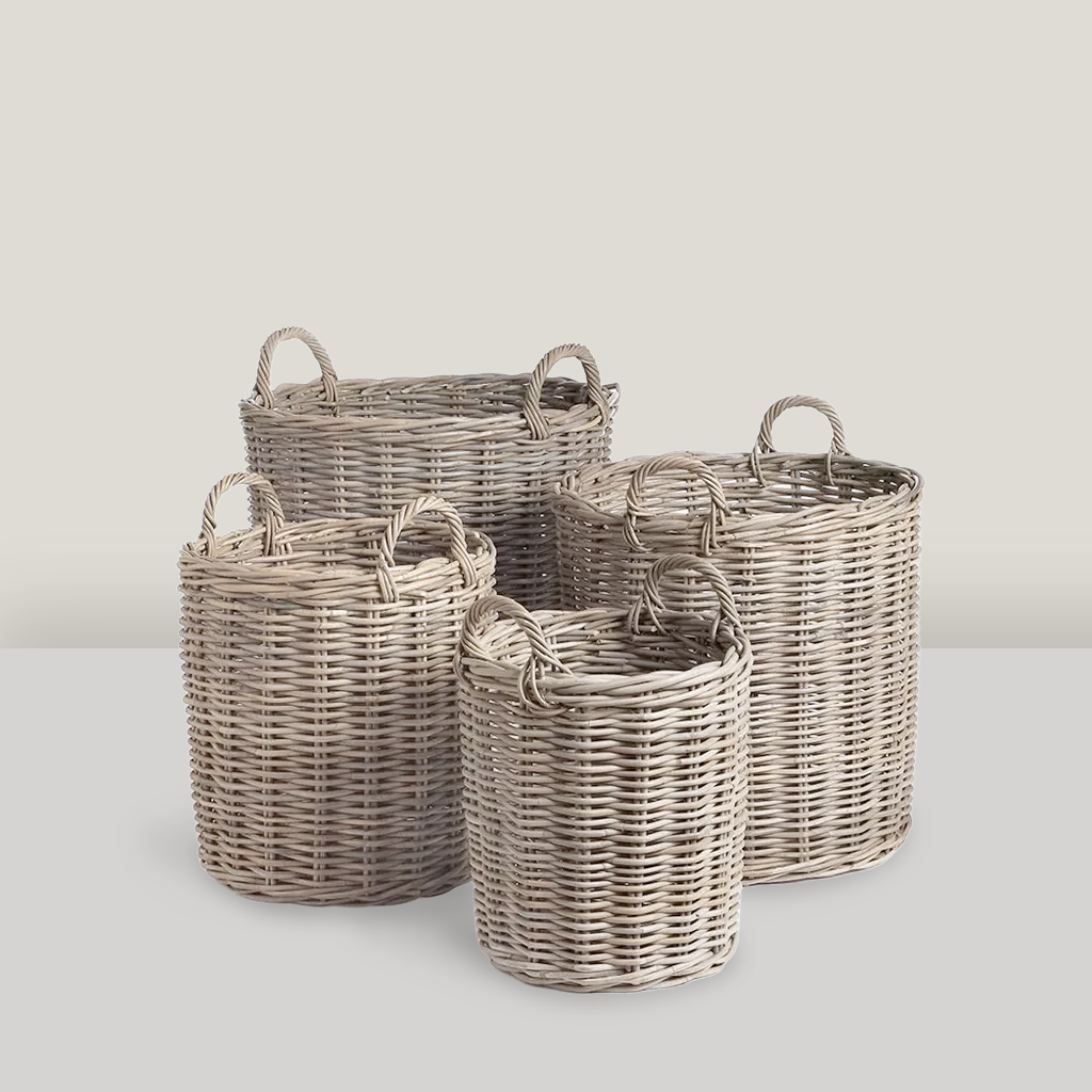 Extra Large Napa Woven Rattan Round Basket