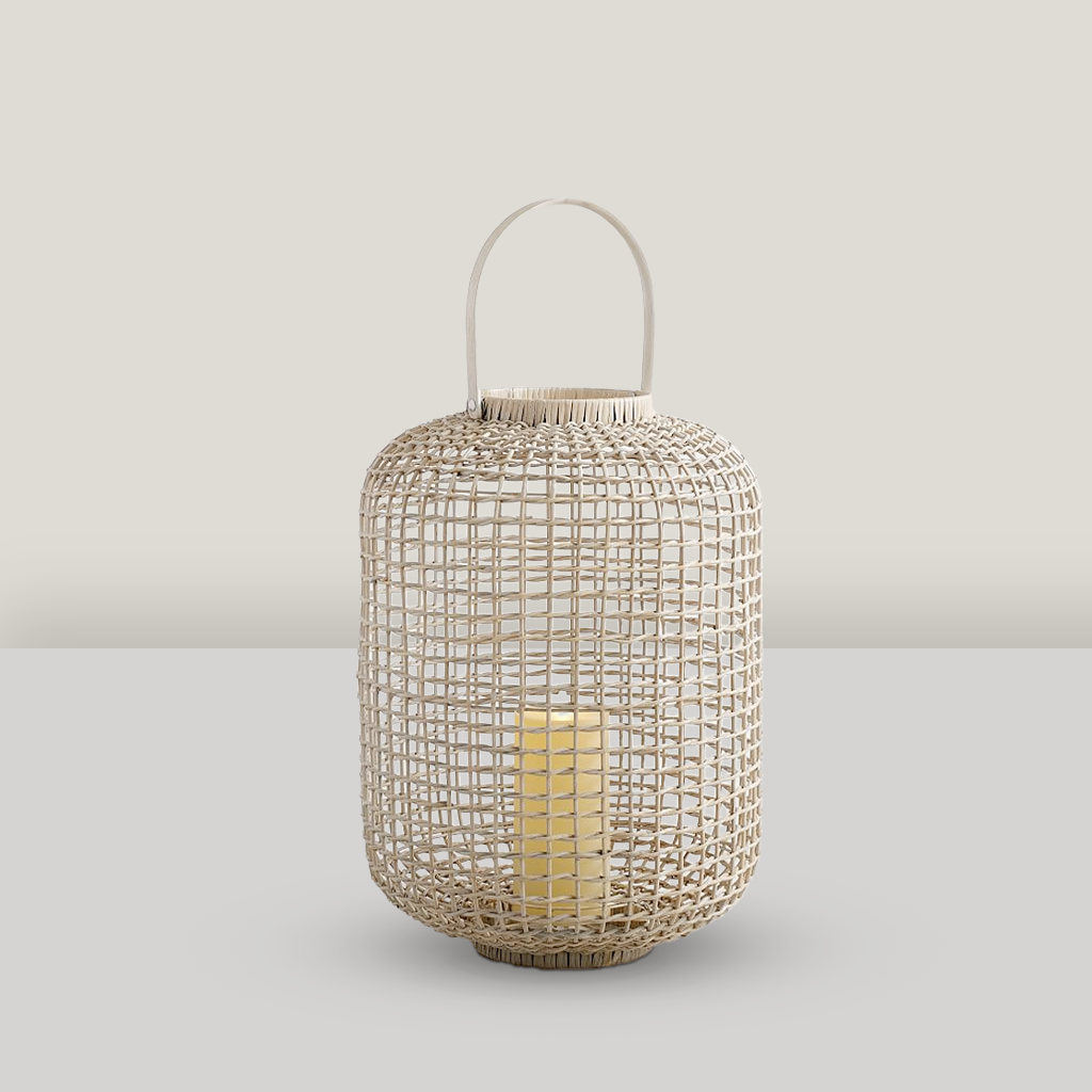 Woven 21" Rattan Lantern