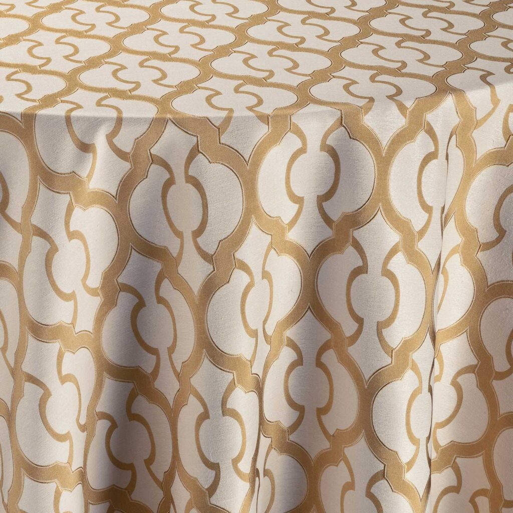 90" x 132" Miramar Gold Table Linen