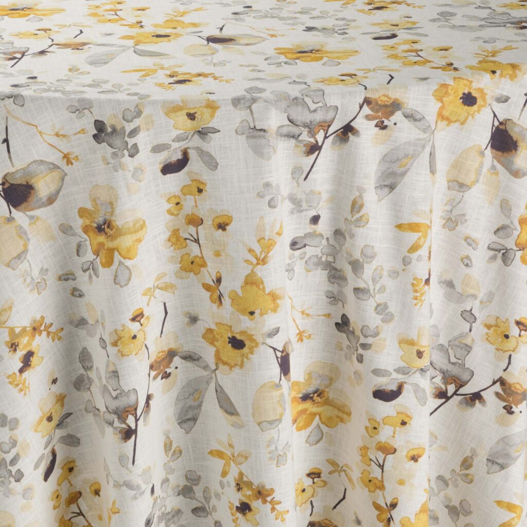 108" x 156" Harper Yellow Grey Table Linen