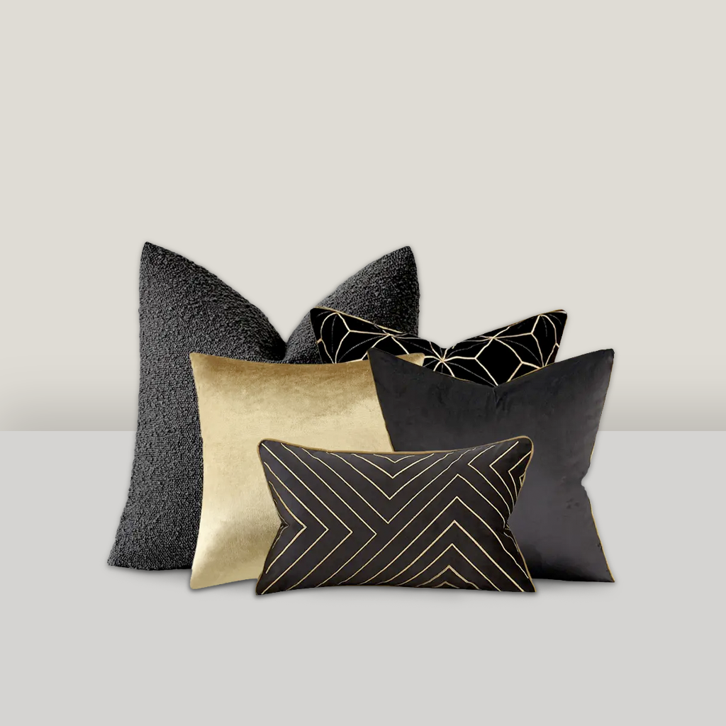 Black & Gold Pillow Package