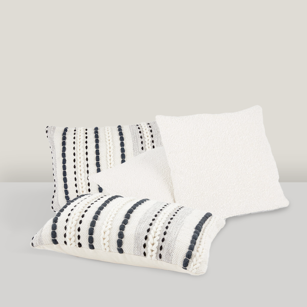 Ivory Bouclé & Stitch Pillow Package