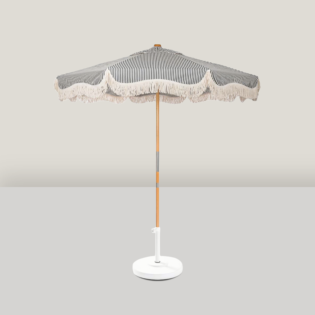 Navy Stripe Market Umbrella
