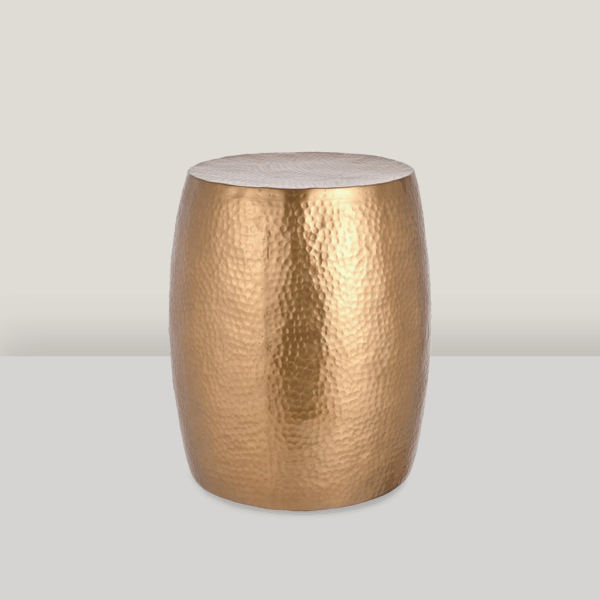Hammered Gold Drum End Table