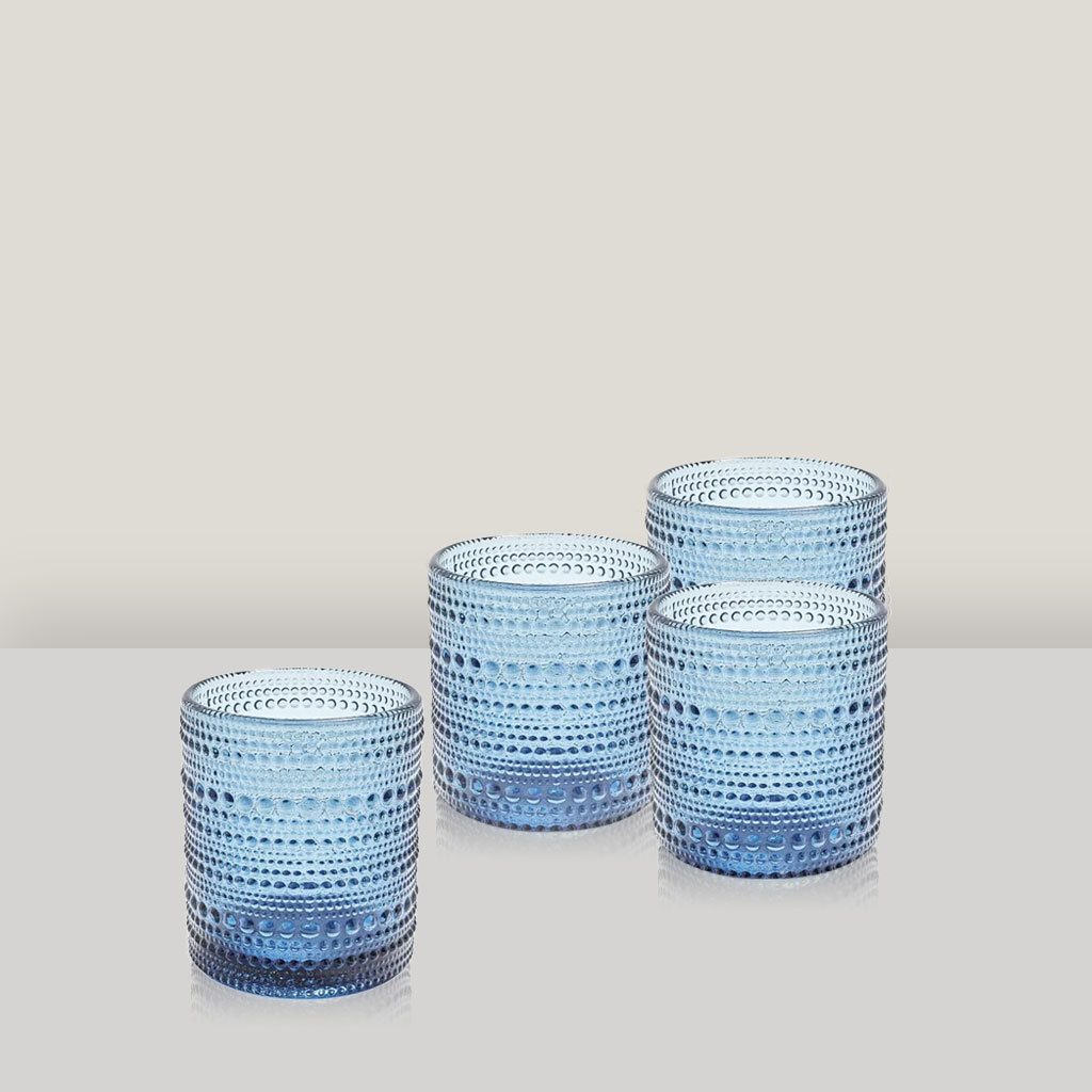 Hobnail Cornflower Blue Water Glass