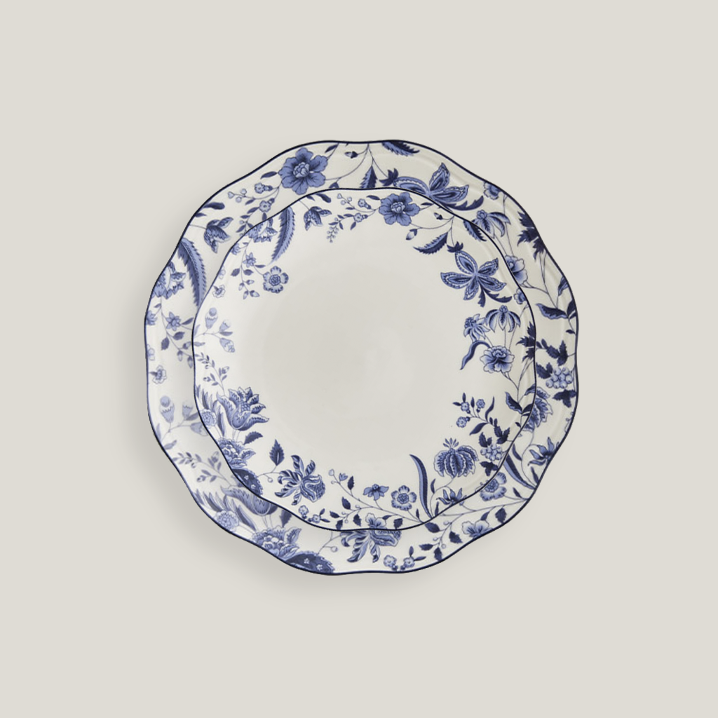 Adeline Indigo Scalloped China
