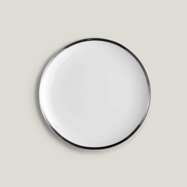 Avri 10.5" Silver Rim Coupe Dinner Plate