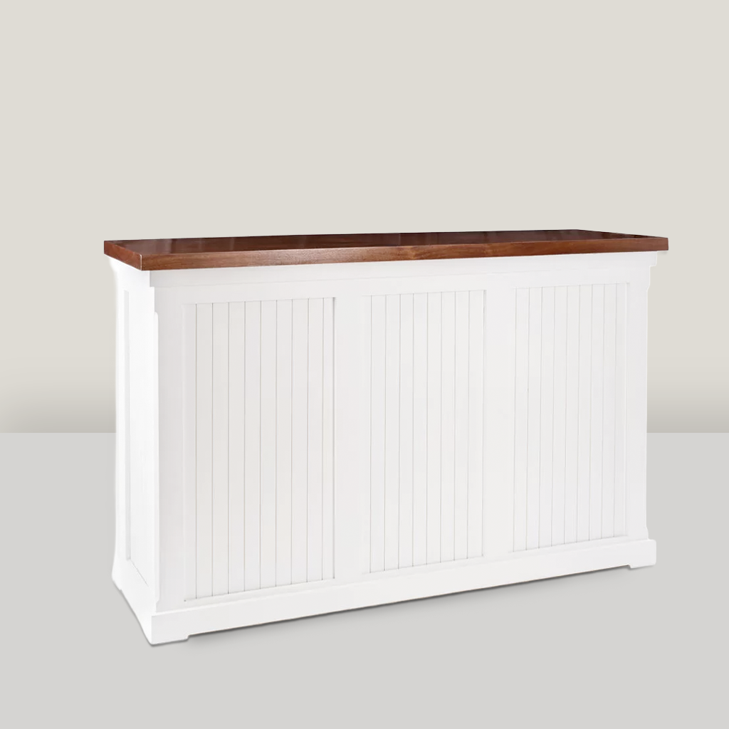 Clayton White 6' Beadboard Bar