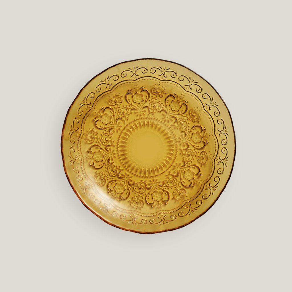 Cordelia 10" Etched Amber Dinner Plate