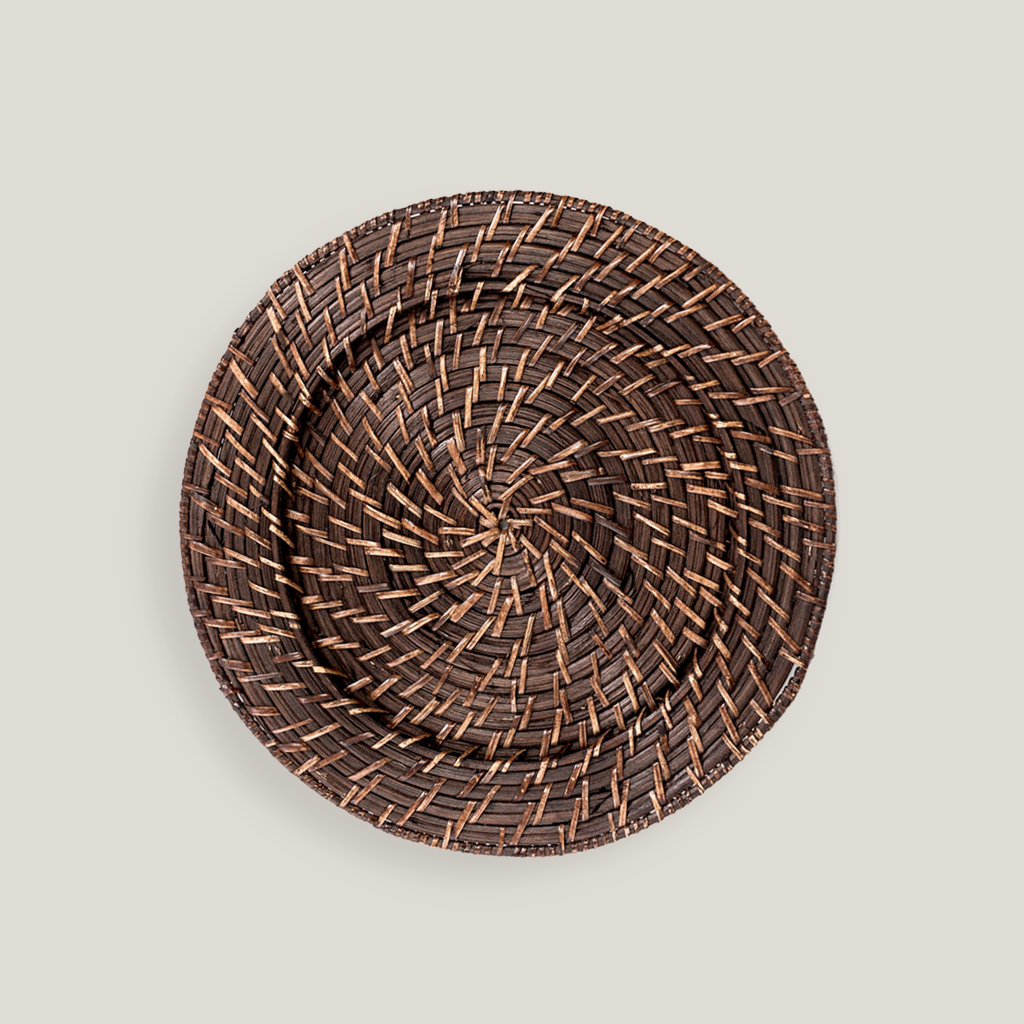Dark Brown 13" Rattan Charger