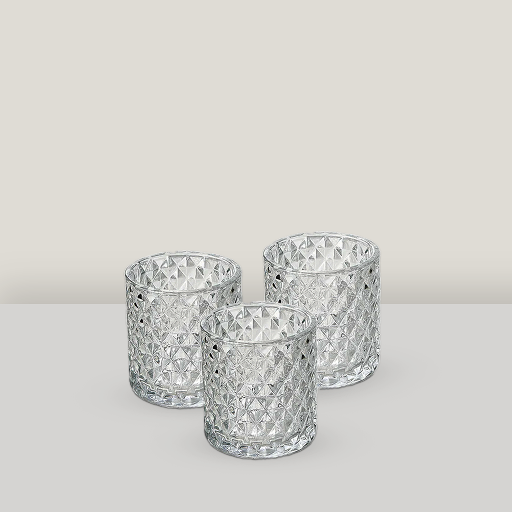 Diamond Etched 3.5" Votive Holder