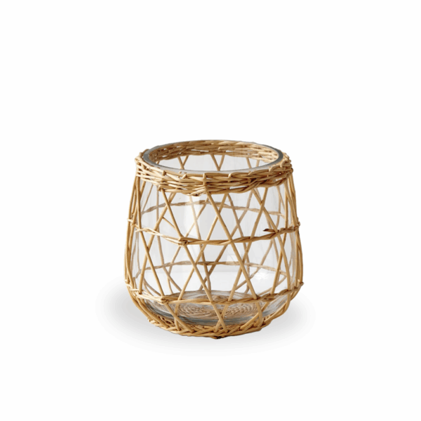 Wicker Wrapped 7" Candle Holder
