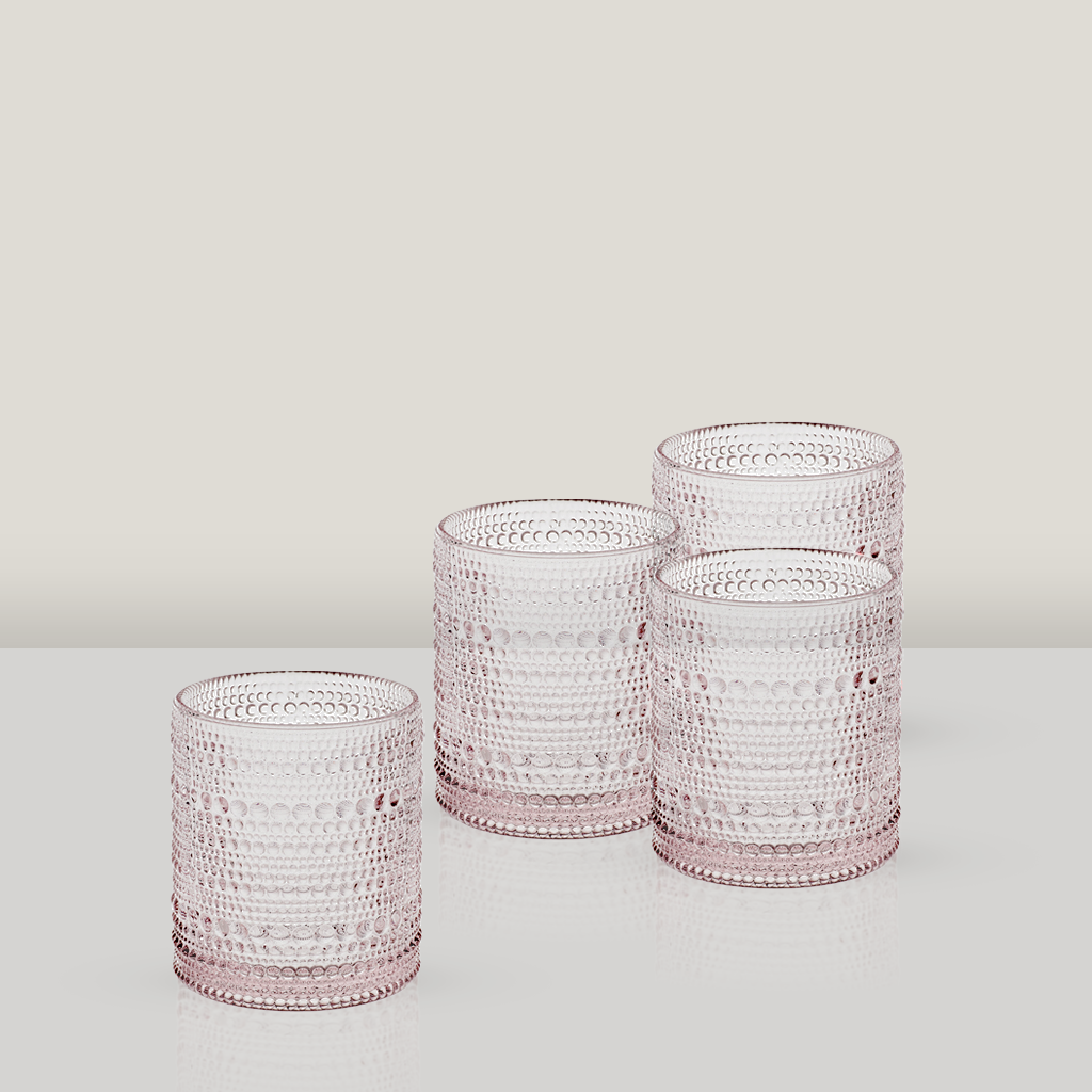 Hobnail Pink Water Glass