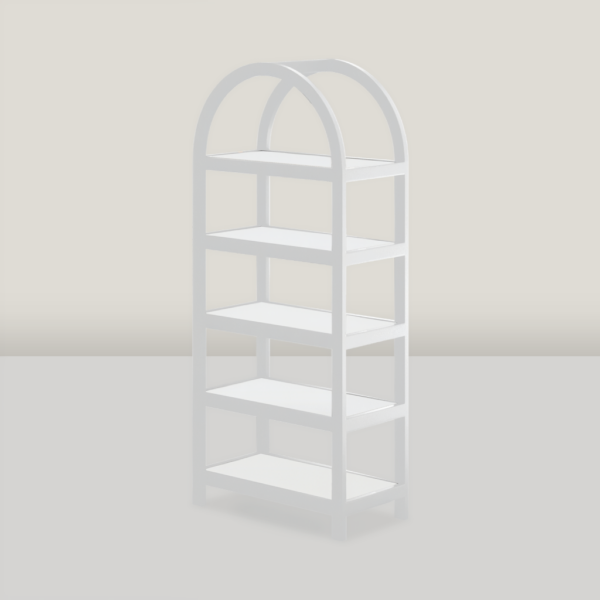 Reece 84"H White Arch Bookcase