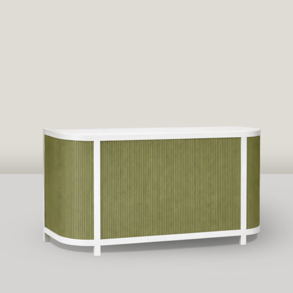 Reece 6' Moss Tambour Bar in White