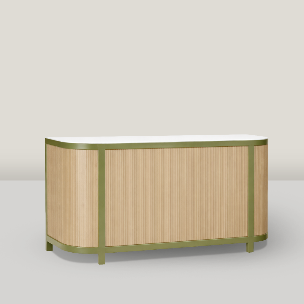 Reece 6' Natural Tambour Bar in Moss