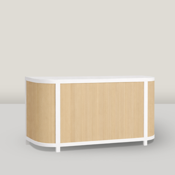 Reece 6' Natural Tambour Bar in White