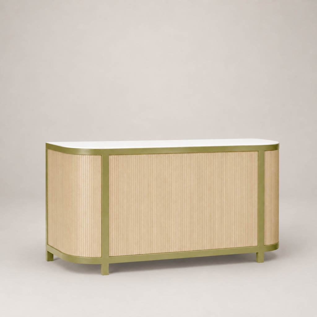Reece 6' Natural Tambour Bar in Moss