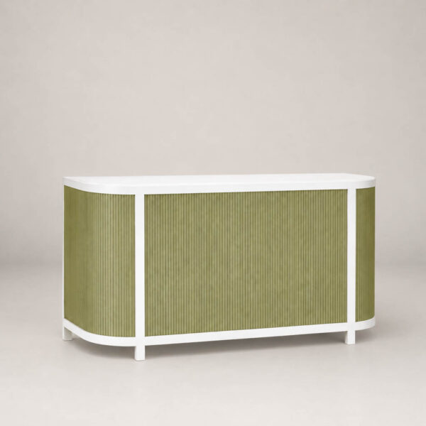 Reece 6' Moss Tambour Bar in White