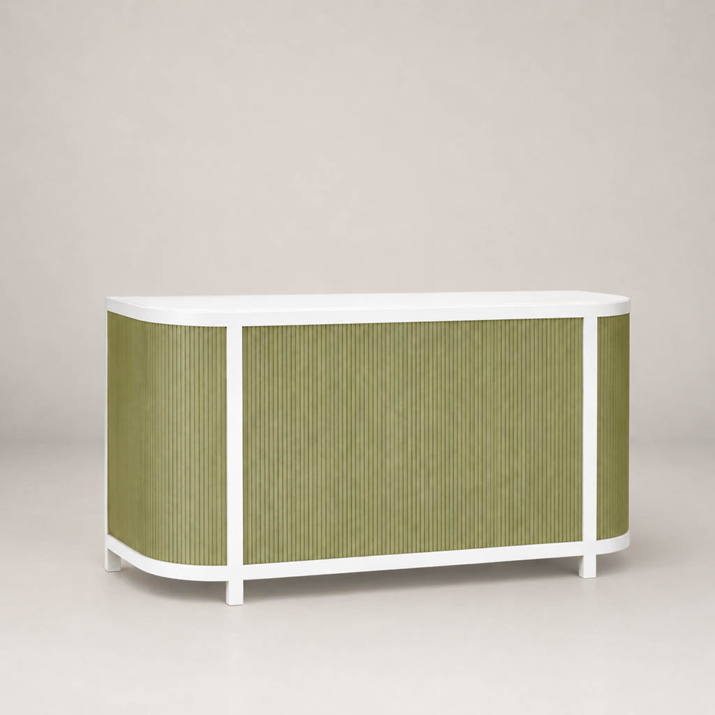 Reece 6' Moss Tambour Bar in White