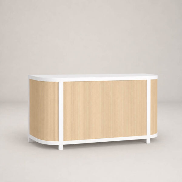 Reece 6' Natural Tambour Bar in White